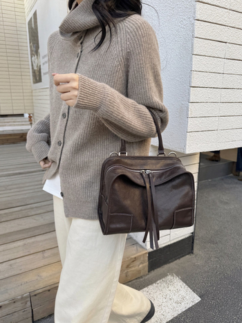 Torba Boston Tote od kože prvog sloja, velika kapaciteta, opušten stil, za svakodnevnu upotrebu