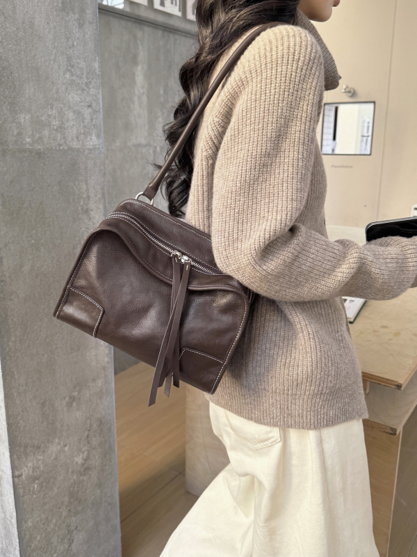 Torba Boston Tote od kože prvog sloja, velika kapaciteta, opušten stil, za svakodnevnu upotrebu