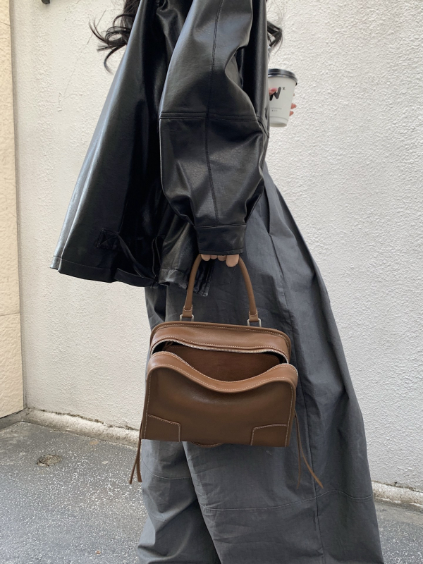 Torba Boston Tote od kože prvog sloja, velika kapaciteta, opušten stil, za svakodnevnu upotrebu