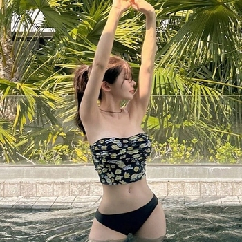 2025 Ženski bikini – Korejskog stila Push-Up za dekolte, pokrivanje trbuha, učinak mršavljenja, dvodijelni kupaći za tople izvore