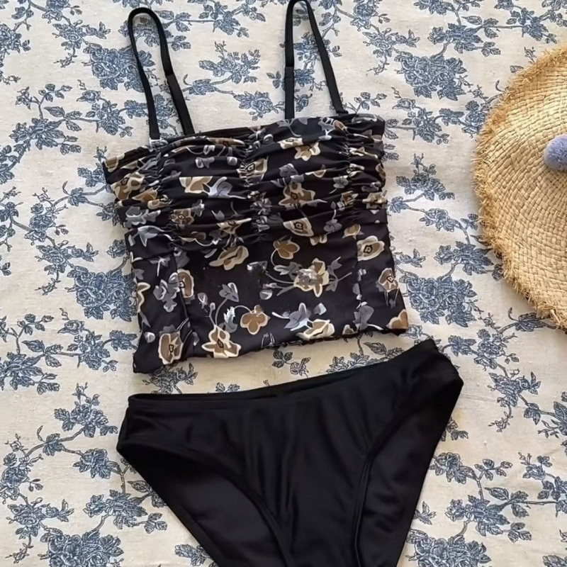 2025 Ženski bikini – Korejskog stila Push-Up za dekolte, pokrivanje trbuha, učinak mršavljenja, dvodijelni kupaći za tople izvore