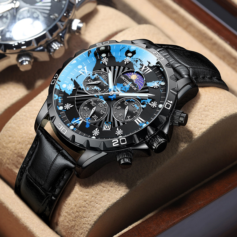 Svájci gyártmányú férfi automata karóra rozsdamentes acél tokkal és szíjjal, 42 mm átmérő, vízálló