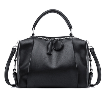 Ženska torbica od prave kože s mekom teksturom, crossbody torba, sjajna koža, svestran stil, retro Boston stil