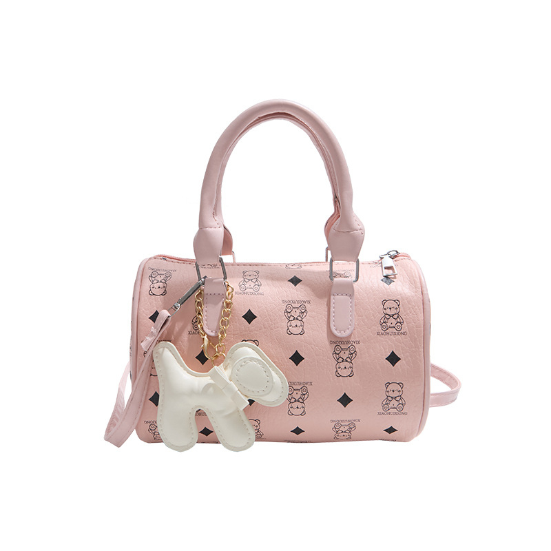 Tisnuta cilindrična torba Boston, nišnoga dizajna, svestrana torba za rame i crossbody, svjež stil, ženska torba