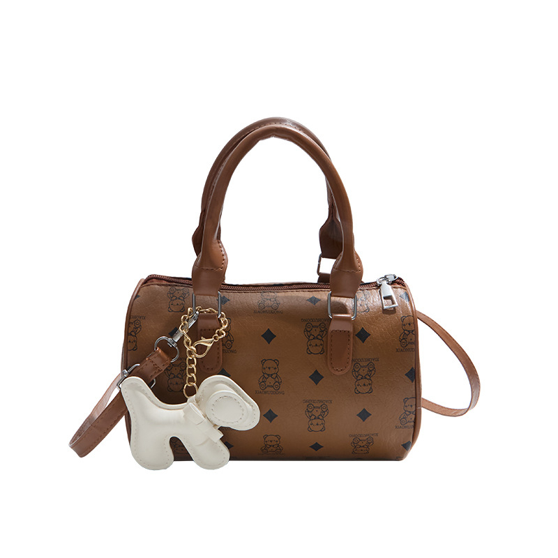 Tisnuta cilindrična torba Boston, nišnoga dizajna, svestrana torba za rame i crossbody, svjež stil, ženska torba