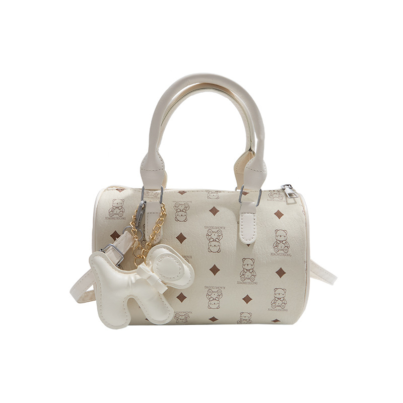Tisnuta cilindrična torba Boston, nišnoga dizajna, svestrana torba za rame i crossbody, svjež stil, ženska torba