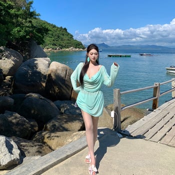 Plus-size bikini set od tri dijela s dugim rukavima i pokrovom, seksi stil