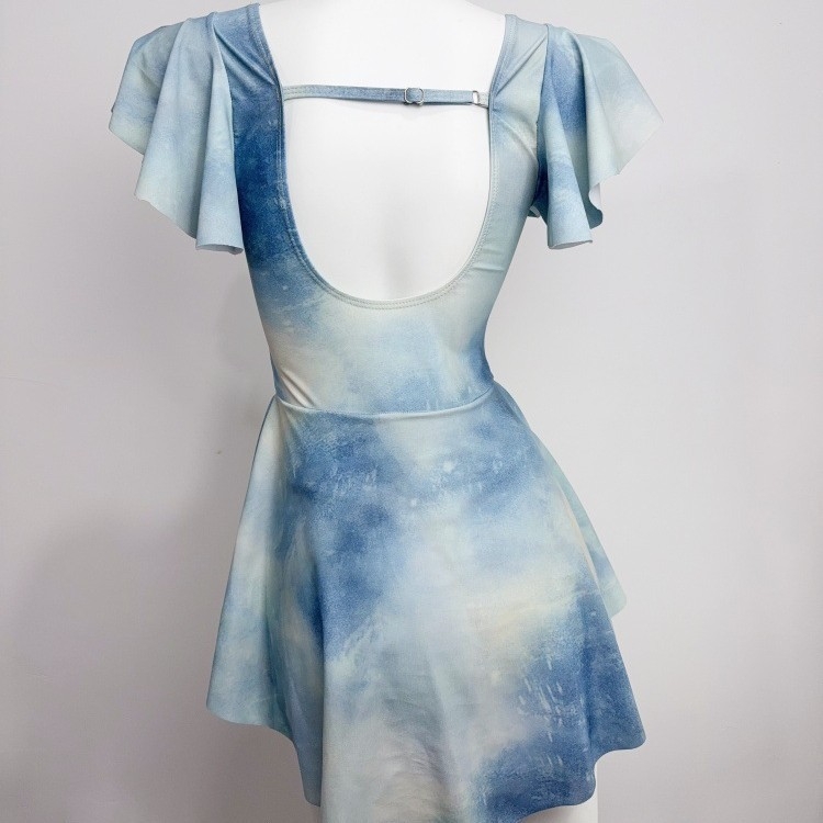 2026 nova tie-dye slatka i svježa jednodijelna kupaći kostim u stilu suknje, konzervativan, koji skriva trbuh i vizualno stanjiva siluetu.