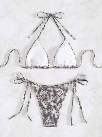 2024 nova tiskana bikini, trokutasti top, svjež dizajn, dvodijelni kupaći za žene, spa inspiriran seksi dizajn