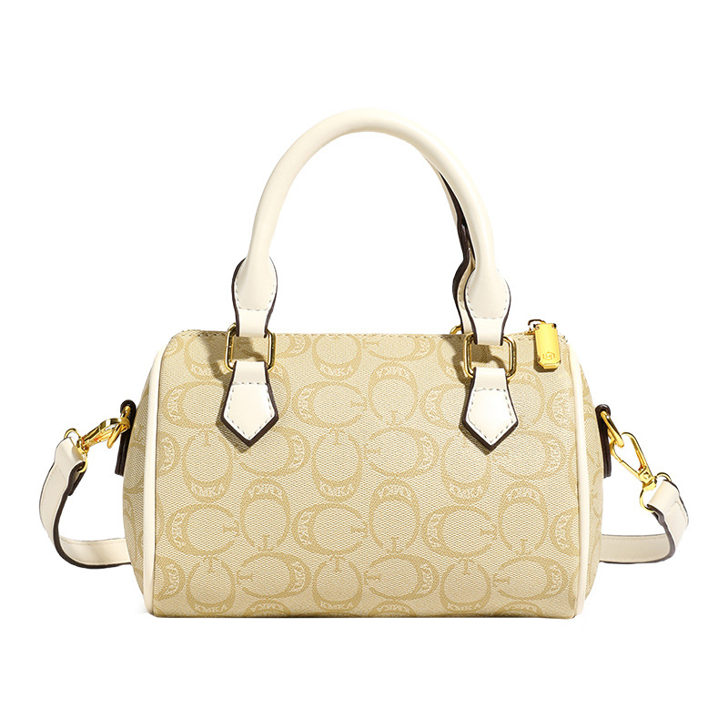 Retro torbica Boston s crossbody remenom, srednja veličina, PU koža, proljeće 2026