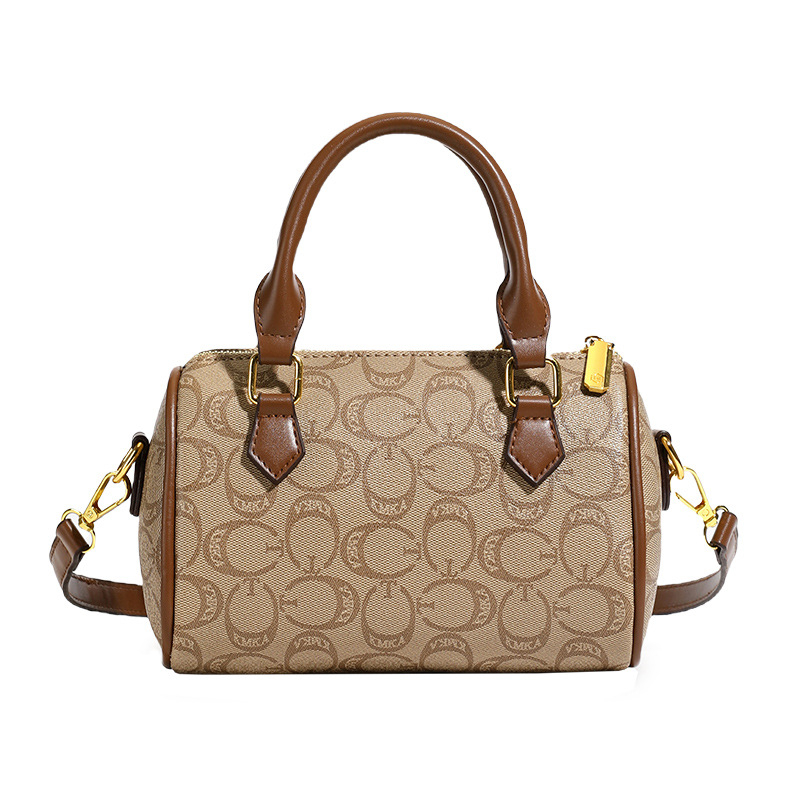 Retro torbica Boston s crossbody remenom, srednja veličina, PU koža, proljeće 2026