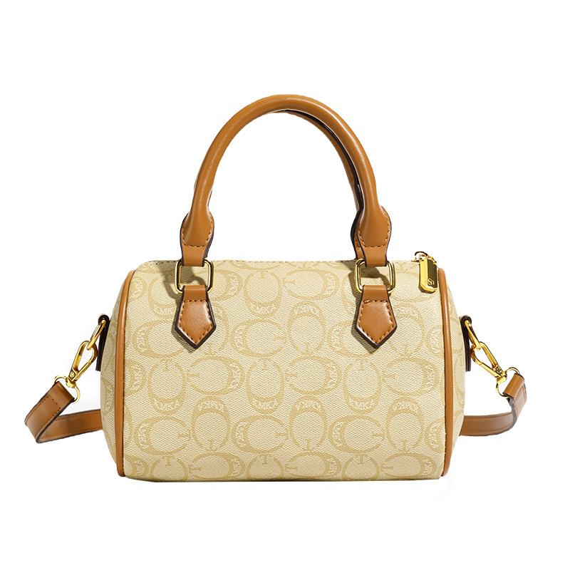 Retro torbica Boston s crossbody remenom, srednja veličina, PU koža, proljeće 2026