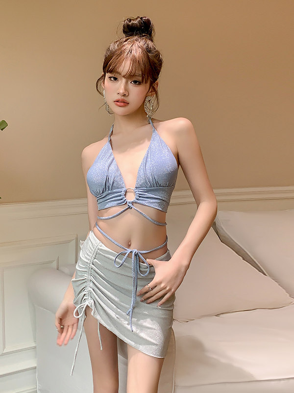2025 nova ženska bikini set s push-up topom, trodijelni set sa suknjom, luksuzni resort stil