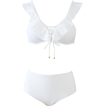Ženski bikini kupaći kostim s volanima na rubu, vila stil, seksi push-up, skroman kroj