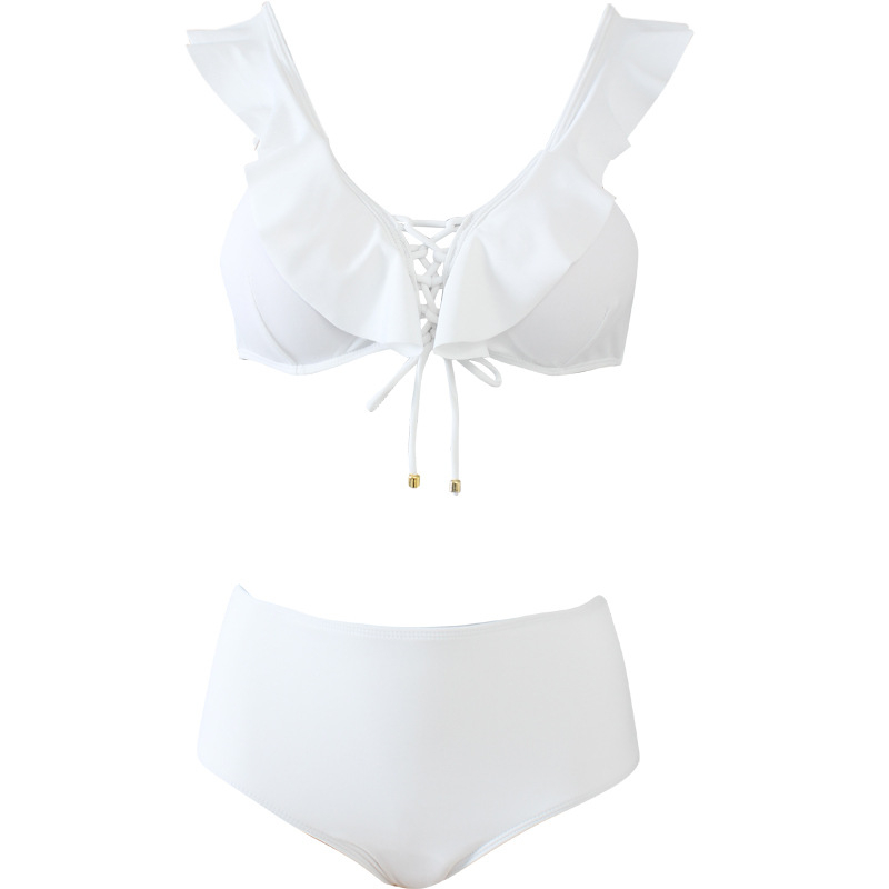 Ženski bikini kupaći kostim s volanima na rubu, vila stil, seksi push-up, skroman kroj