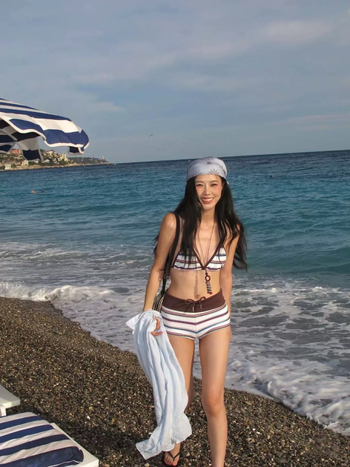 Retro prugasti dvodijelni bikini, s jastučićem na gornjem dijelu, bez kostiju, za žene