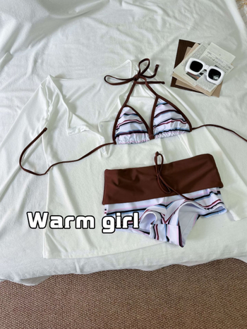 Retro prugasti dvodijelni bikini, s jastučićem na gornjem dijelu, bez kostiju, za žene