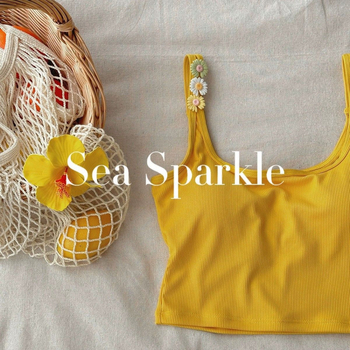Sea Sparkle Dvodijelni bikini s motivom retro uljne slike, naramenice, jarke boje