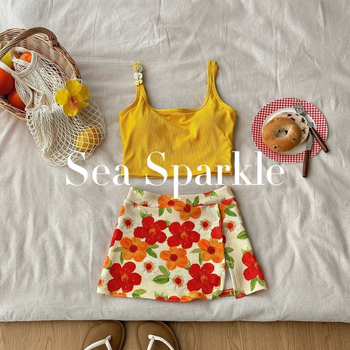 Sea Sparkle Dvodijelni bikini s motivom retro uljne slike, naramenice, jarke boje