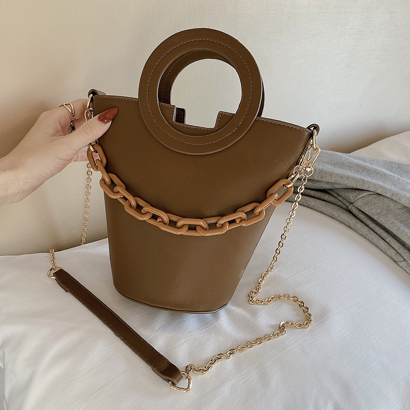 Bucket torba s lančanim remenom, svakodnevna ženska torba, srednje veličine, PU materijal