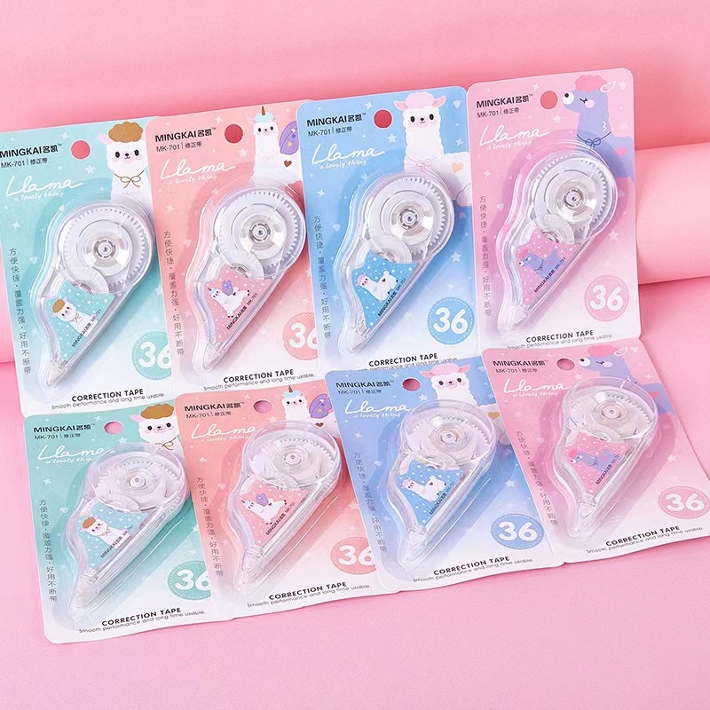 Bandă corectoare cu design desen animat pentru elevi, capacitate mare, carcasă albastră, material PP, 24 buc., model 718