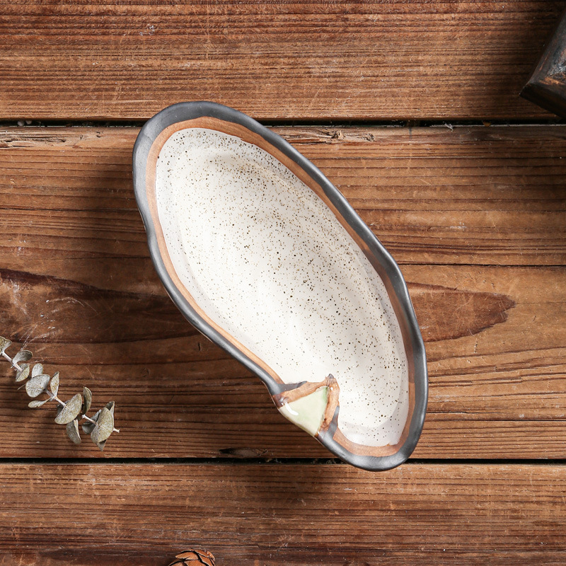 Set ceramic de masă cu glazură subglazură, design retro creativ — farfurie pentru sushi și sashimi, farfurie pentru feluri reci, farfurie mică