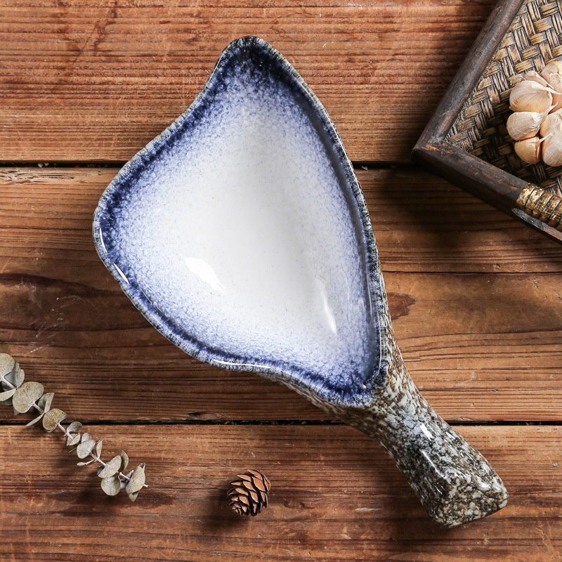 Set ceramic de masă cu glazură subglazură, design retro creativ — farfurie pentru sushi și sashimi, farfurie pentru feluri reci, farfurie mică