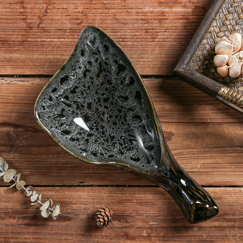 Set ceramic de masă cu glazură subglazură, design retro creativ — farfurie pentru sushi și sashimi, farfurie pentru feluri reci, farfurie mică