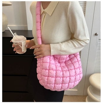 Cloud Tote torba – Srednje veličine, najlon, zatvarač, unutarnja džep sa zatvaračem, ramena ili crossbody remen