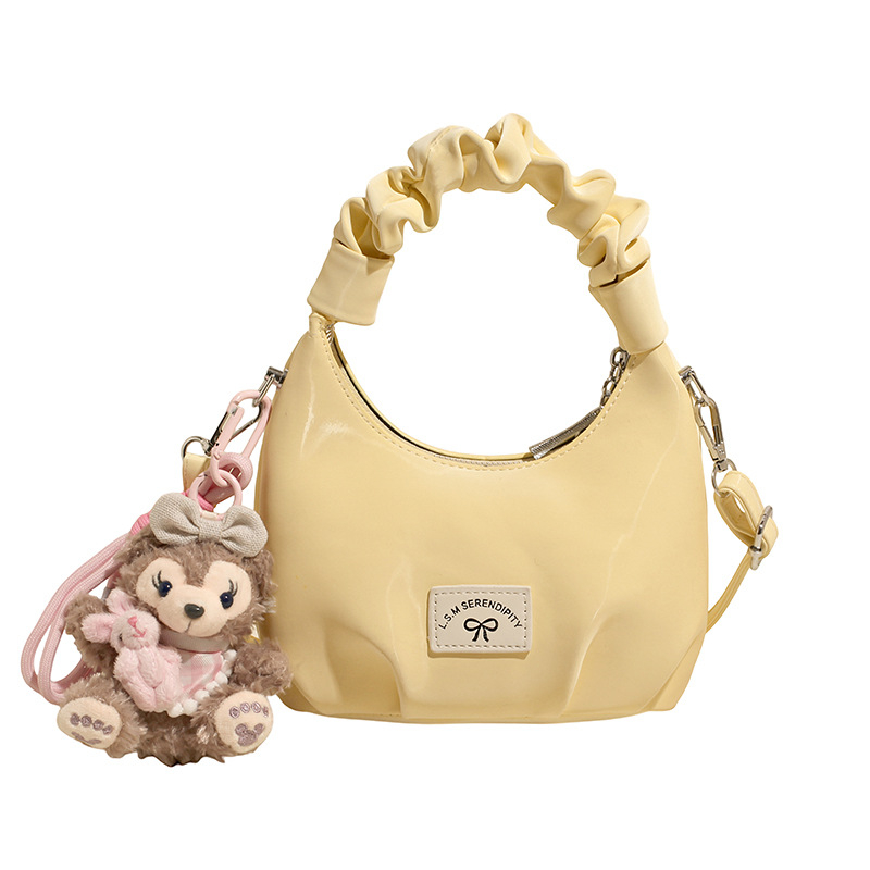 2025 korejska verzija torbice oblika oblaka s plisiranjem, ljetna minimalistička crossbody torba za žene