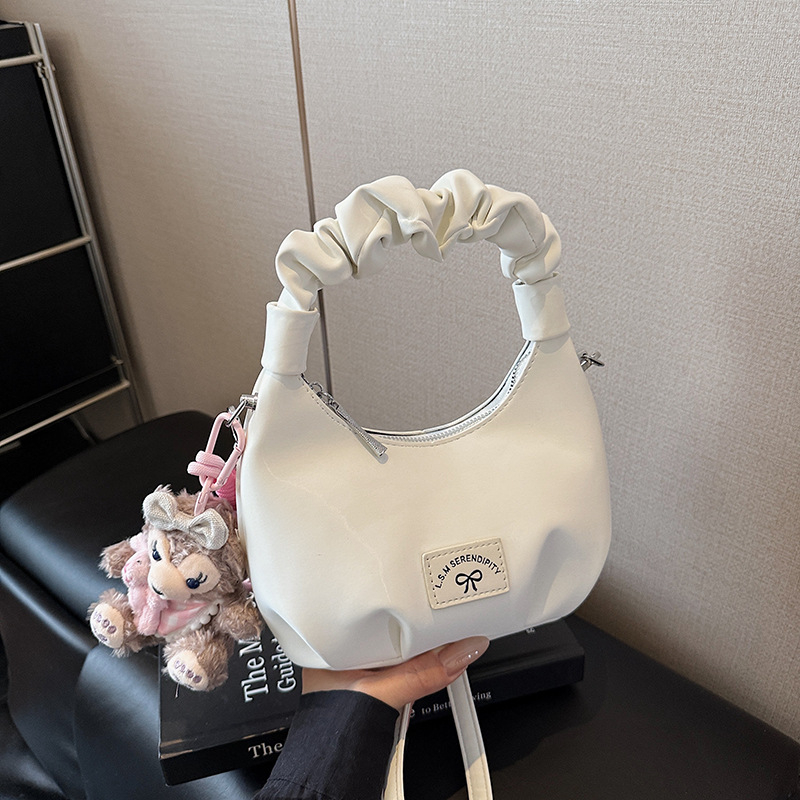2025 korejska verzija torbice oblika oblaka s plisiranjem, ljetna minimalistička crossbody torba za žene