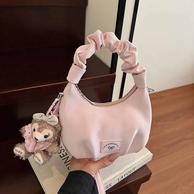 2025 korejska verzija torbice oblika oblaka s plisiranjem, ljetna minimalistička crossbody torba za žene