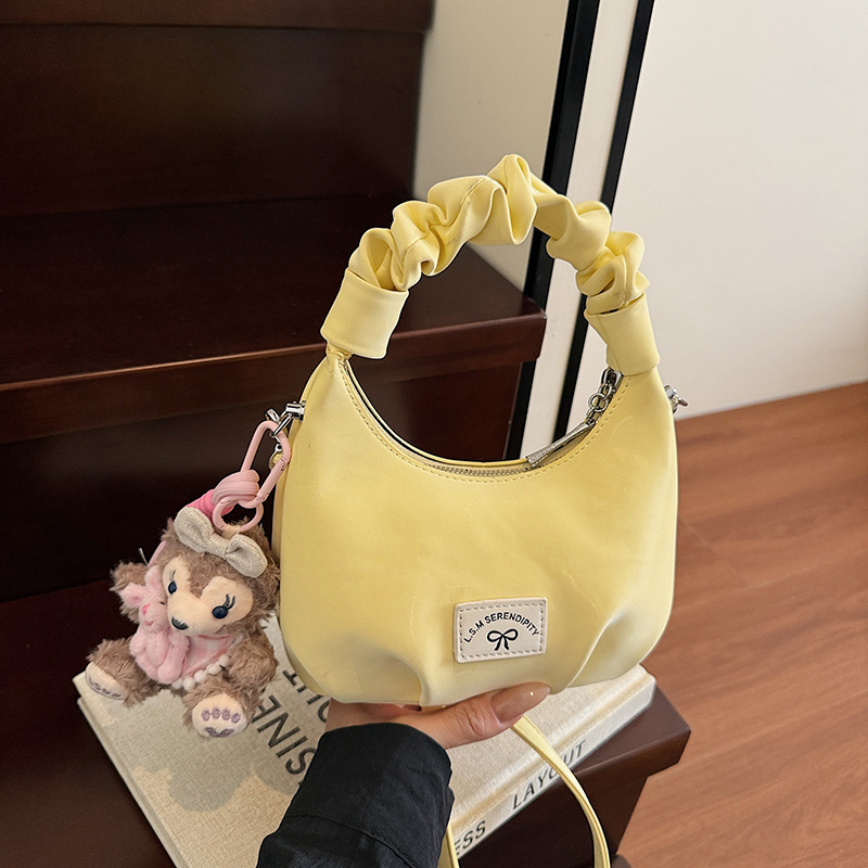 2025 korejska verzija torbice oblika oblaka s plisiranjem, ljetna minimalistička crossbody torba za žene