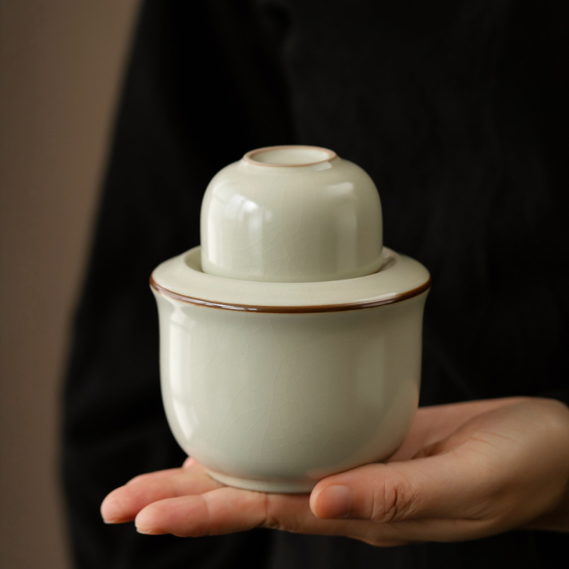 Set încălzitor de vin din ceramică cu pahare – pentru uz casnic, bej