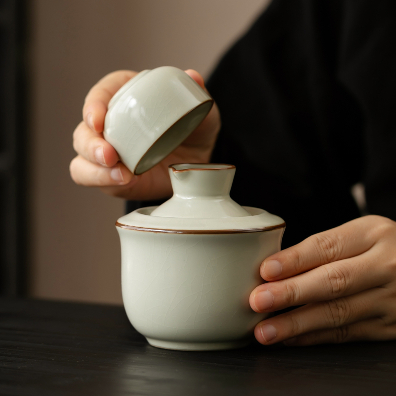 Set încălzitor de vin din ceramică cu pahare – pentru uz casnic, bej