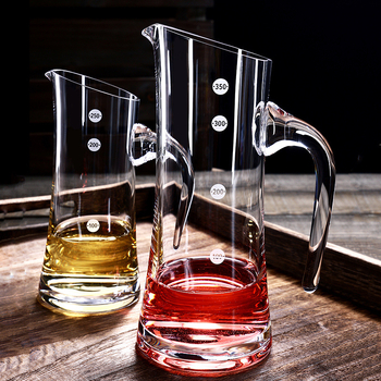 Decantor de vin din sticlă de cristal, cu scară de măsură, pentru vin roșu și alb