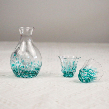 Set de sake în stil japonez, cu o decantă și două pahare, sticlă de cristal, pentru uz casnic, cadou de nuntă sau de ziua de naștere