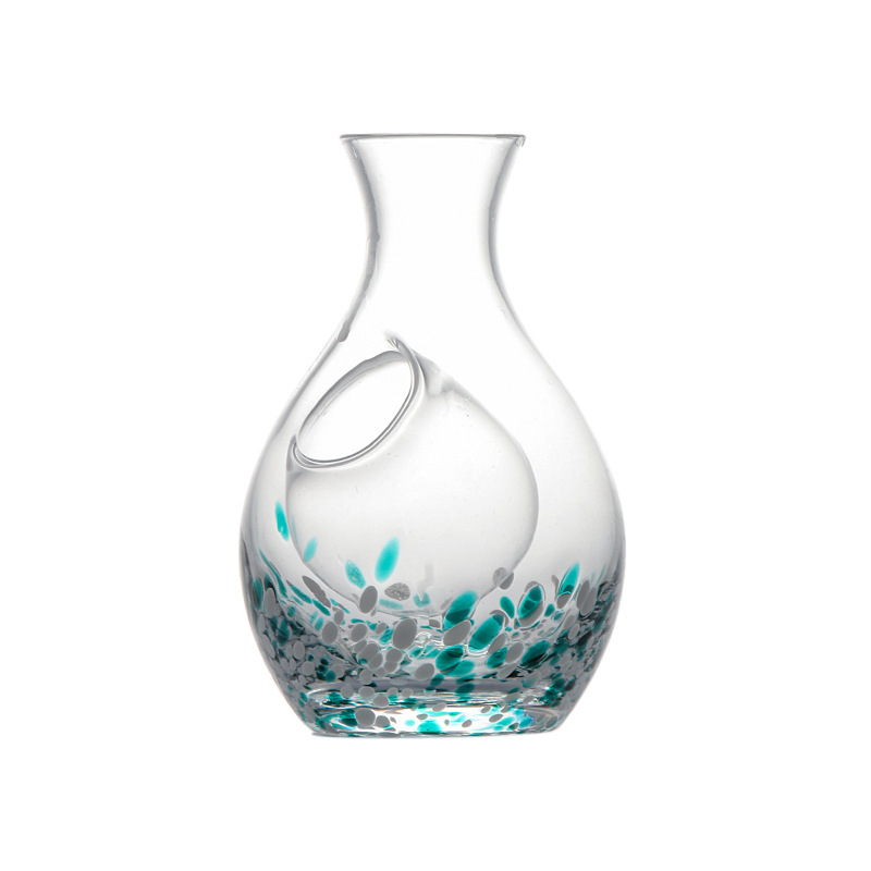 Set de sake în stil japonez, cu o decantă și două pahare, sticlă de cristal, pentru uz casnic, cadou de nuntă sau de ziua de naștere