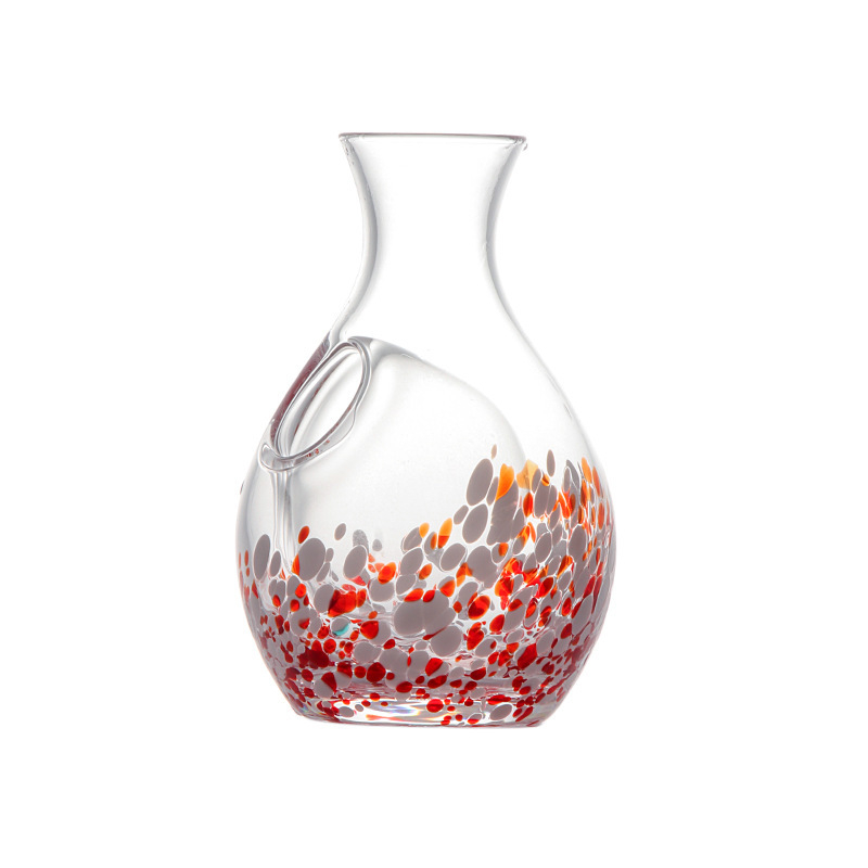 Set de sake în stil japonez, cu o decantă și două pahare, sticlă de cristal, pentru uz casnic, cadou de nuntă sau de ziua de naștere