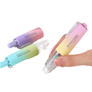 Bandă corectoare cu finisaj cețos, Bandă Macaron, tip apăsați-rotire, miez înlocuibil, 6 m, nuanțe gradient pentru învățământul primar