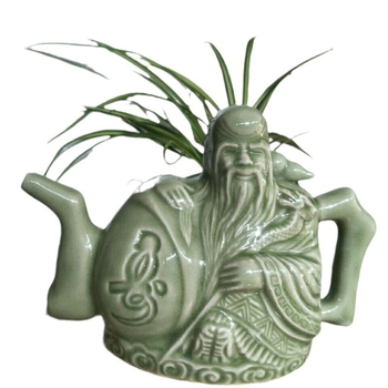 Vas ceramic pentru uz casnic cu gură dublă, în stil chinezesc nou