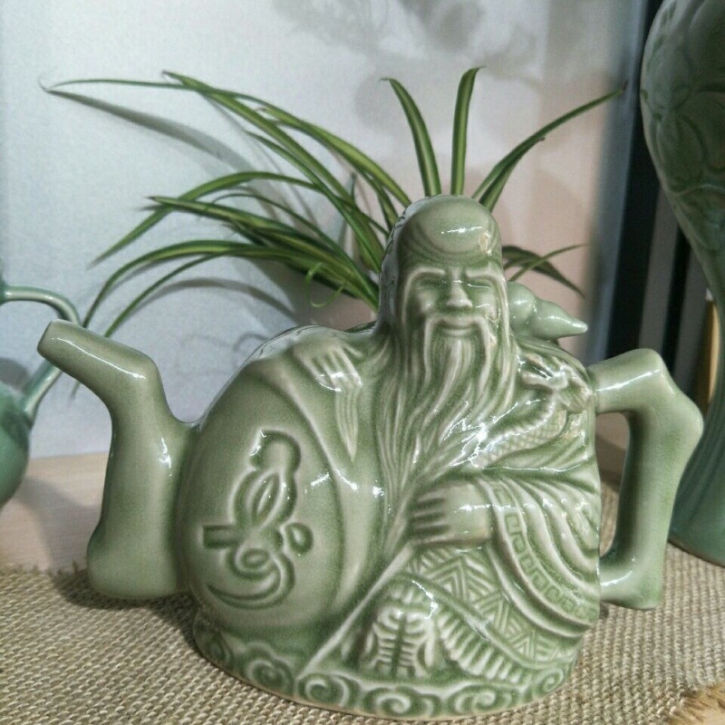 Vas ceramic pentru uz casnic cu gură dublă, în stil chinezesc nou
