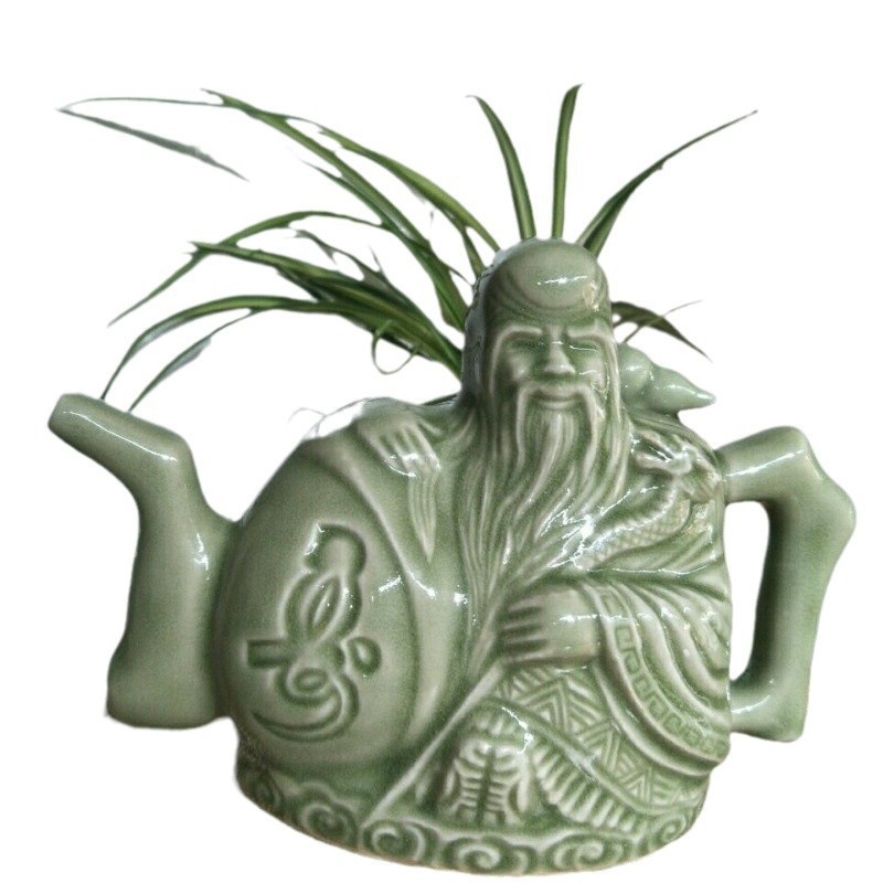 Vas ceramic pentru uz casnic cu gură dublă, în stil chinezesc nou