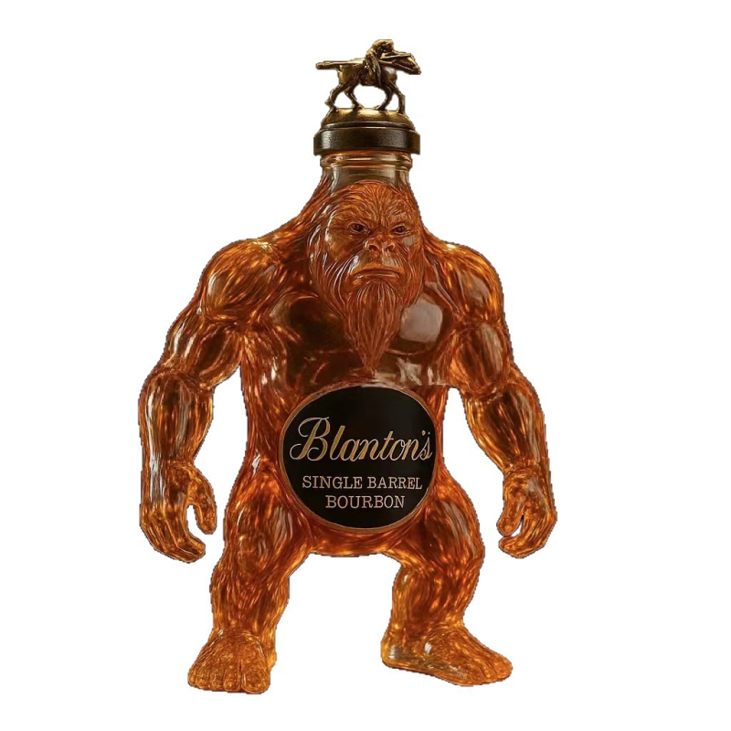 Sticlă de whisky Bigfoot – figură decorativă din sticlă