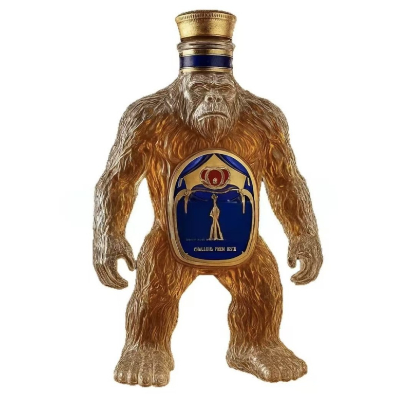Sticlă de whisky Bigfoot – figură decorativă din sticlă