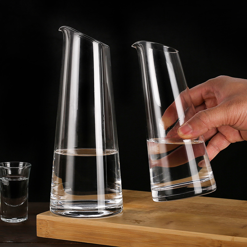 Decantor din cristal pentru vin, cu gură înclinată, recipient mic pentru uz casnic