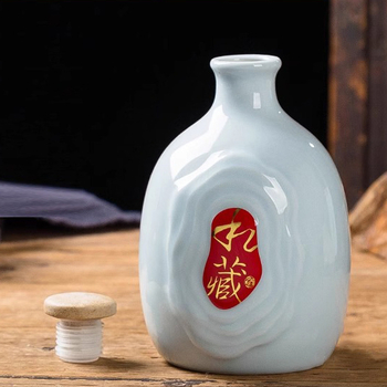 Jingdezhen Colecție Privată: Set de sticle ceramice goale pentru băuturi, 0,5 kg, Cutie cadou clasică, Accesorii de vin sigilate pentru uz casnic