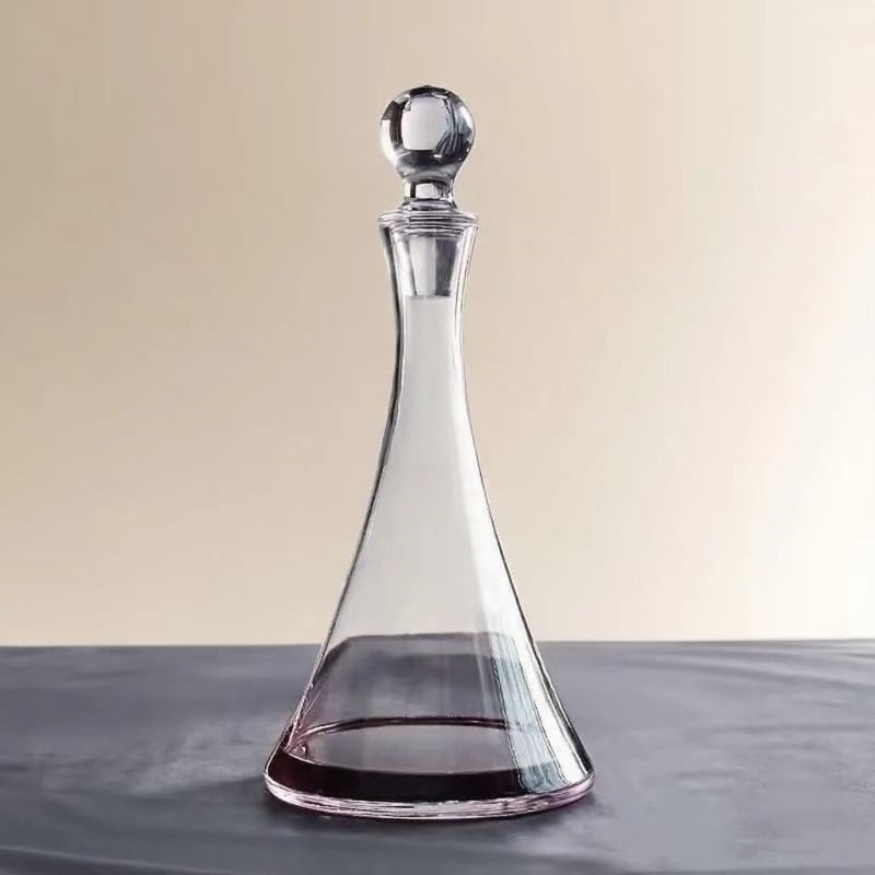 Decantator Iceberg pentru vin roșu - sticlă cristal, corp bombat, set de vin pentru uz casnic cu capac, luxos, de înaltă calitate