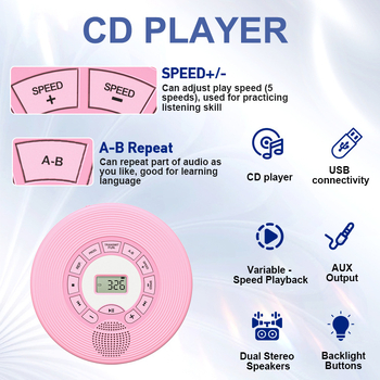 Bluetooth CD плеър Walkman, MP3 плеър и компактно учебно устройство