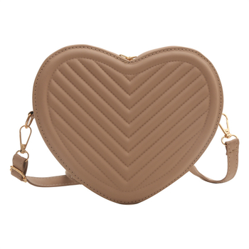 Ženska mala torbica u obliku srca boje breskve sa kariranim uzorkom, preko ramena crossbody torba, 2024 novi stil